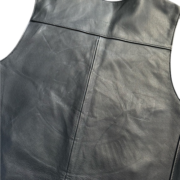 Vintage Harley Davidson Leather Motorcycle Vest Size XL Made In USA Black - Picture 5 of 9